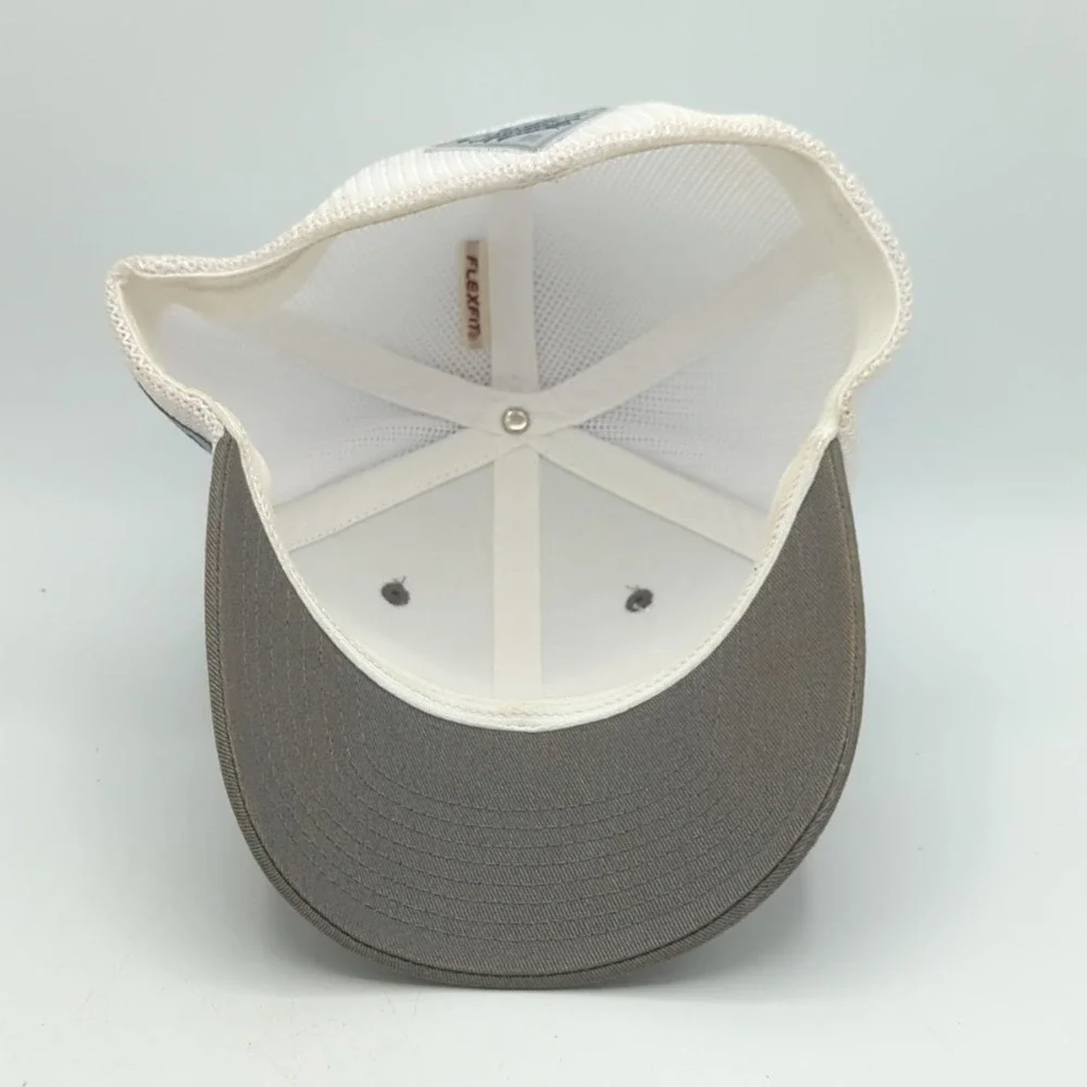 Columbia PFG Fish USA Flag Fitted Flexfit Mesh Back Cap Hat One Size Gray